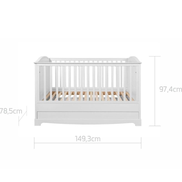 Babybett Royal timeless weiß 70x140 umbaubar