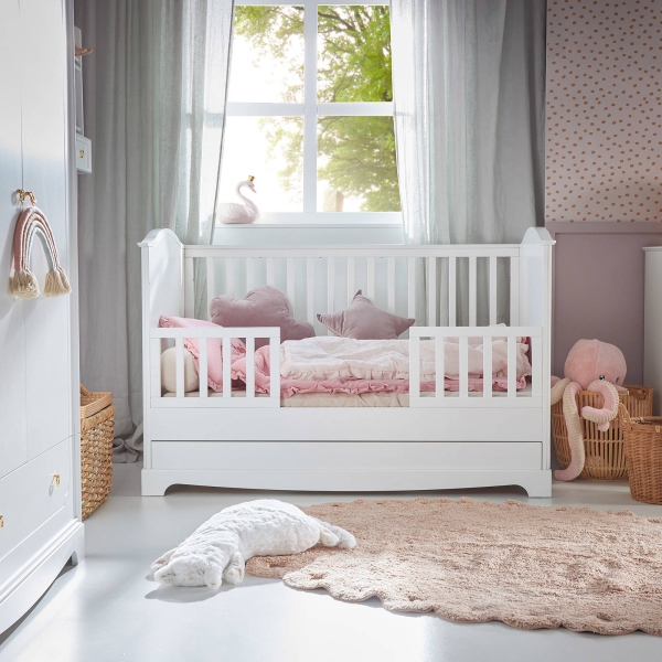 Babybett Royal timeless weiß 70x140 umbaubar