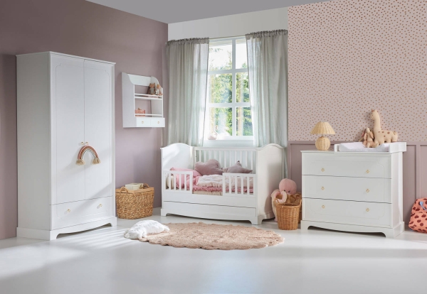 Babybett Royal timeless weiß 70x140 umbaubar