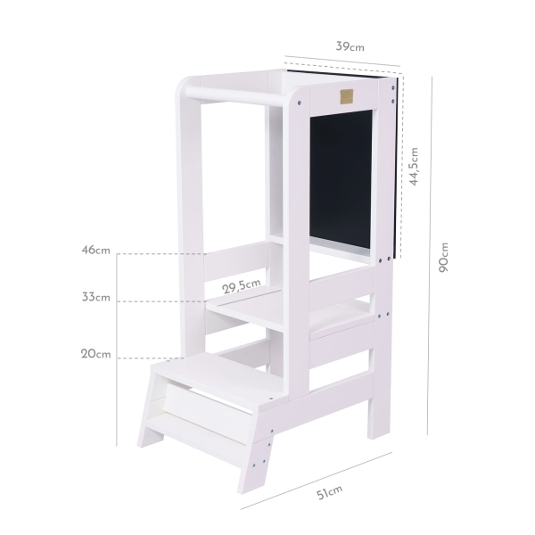 Lernturm mit Schreibtafel weiß