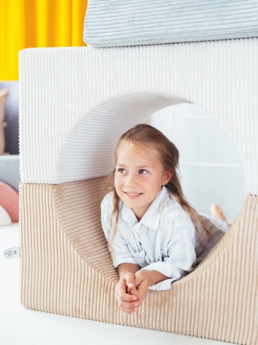 Schaumstoffbausteine Spielset Regenbogen creme