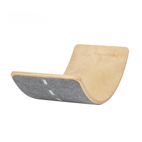 Balance Board Holz mit Filz grau Strae