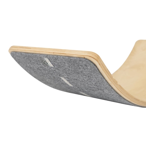 Balance Board Holz mit Filz grau Straße