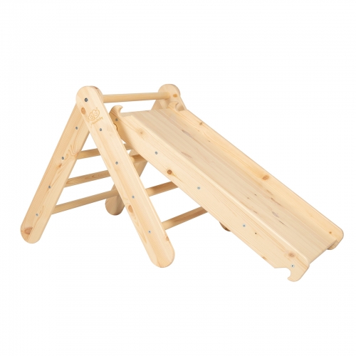 Kletterdreieck + Rutsche-Kletterwand Set Holz