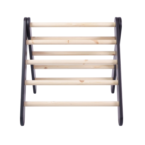 Kletterdreieck + Rutsche-Kletterwand Set Holz schwarz