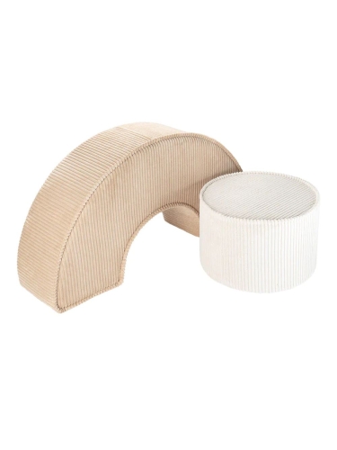 Sitzpuff Set / Schaumstoffbausteine Cord creme-beige