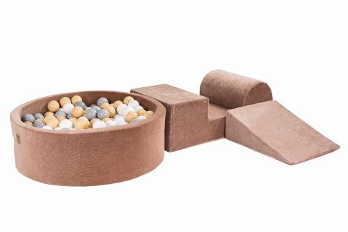 Schaumstoffbausteine + Bällebad + 200 Bälle beige