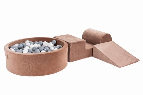 Schaumstoffbausteine + Bällebad + 200 Bälle beige