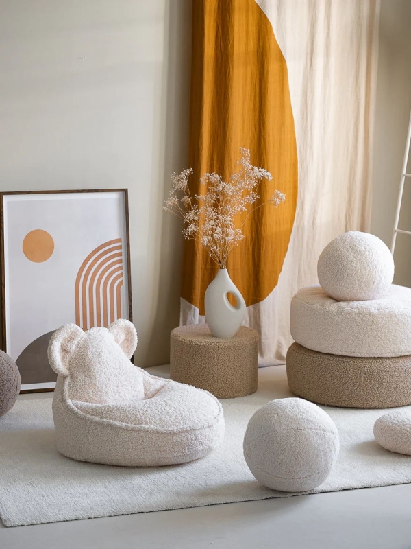 Wigiwama Sitzsack Bär Boucle Teddy creme