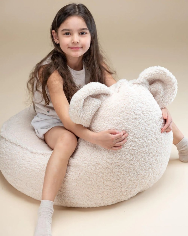 Wigiwama Sitzsack Bär Boucle Teddy creme