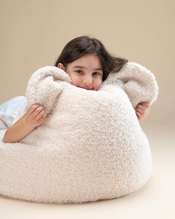 Wigiwama Sitzsack Bär Boucle Teddy creme