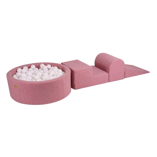 Schaumstoffbausteine + Bällebad + 200 Bälle Boucle rosa