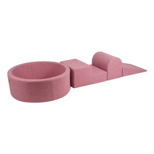 Schaumstoffbausteine + Bällebad + 200 Bälle Boucle rosa