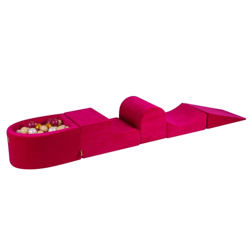 Schaumstoffbausteine magenta mit Mini-Bällebad