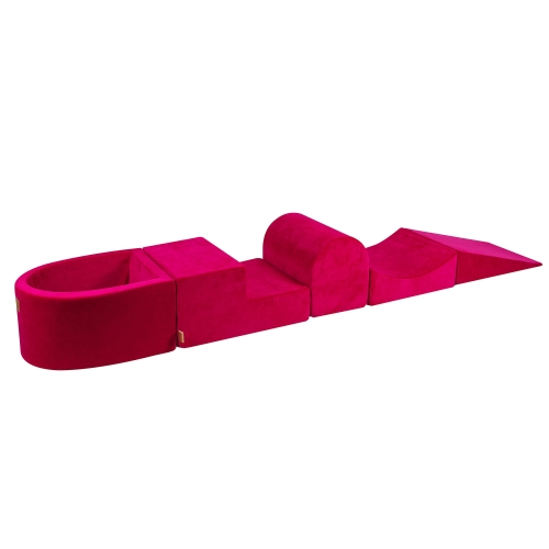 Schaumstoffbausteine magenta mit Mini-Bällebad