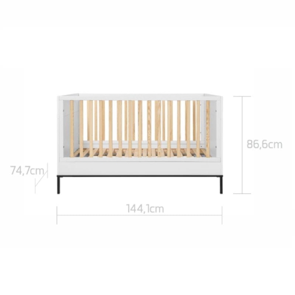 Babybett Lumi weiß 70x140