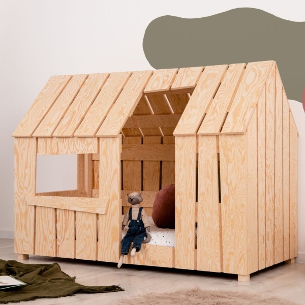 Hausbett / Hütte Holz Mat