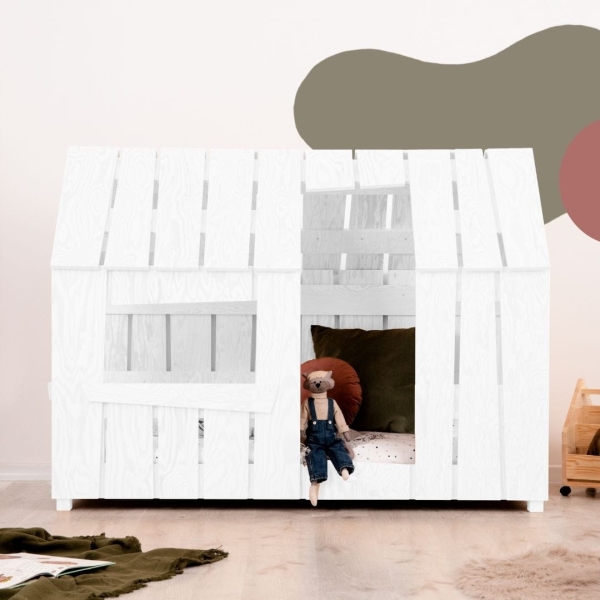 Hausbett / Hütte Holz Mat