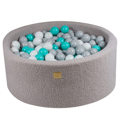 Bällebad grau Boucle Stoff inkl. 200 Bälle