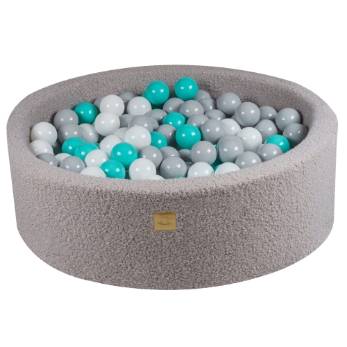 Bällebad grau Boucle Stoff inkl. 200 Bälle