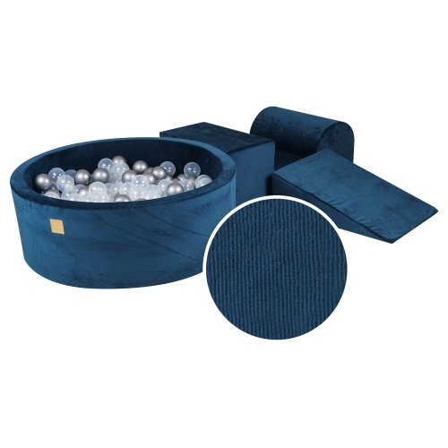 Cord Schaumstoffbausteine + Bällebad + 200 Bälle navy blue