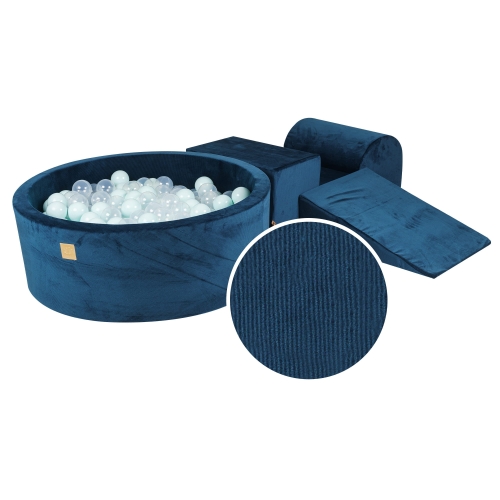 Cord Schaumstoffbausteine + Bällebad + 200 Bälle navy blue