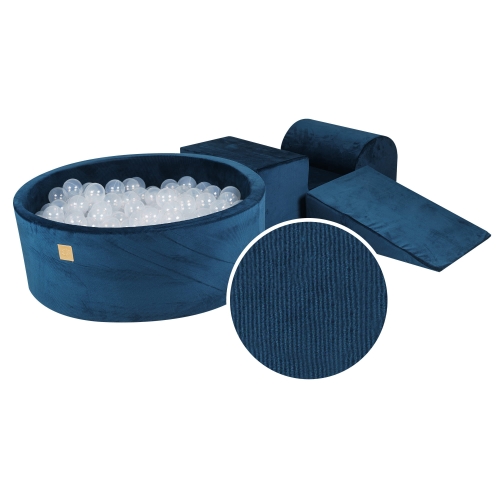 Cord Schaumstoffbausteine + Bällebad + 200 Bälle navy blue
