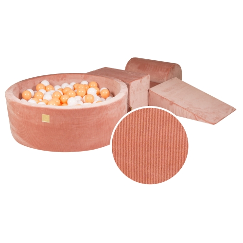 Cord Schaumstoffbausteine + Bällebad + 200 Bälle apricot