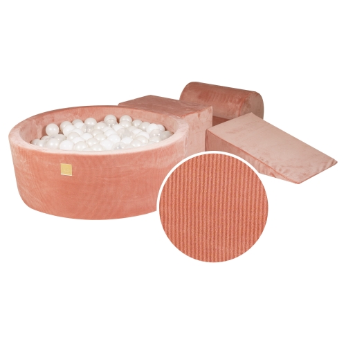 Cord Schaumstoffbausteine + Bällebad + 200 Bälle apricot