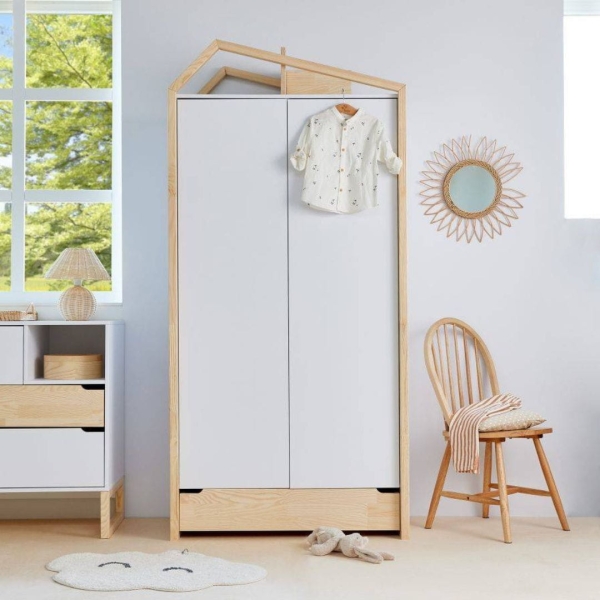 Schrank Tatam 2-türig weiß-natur