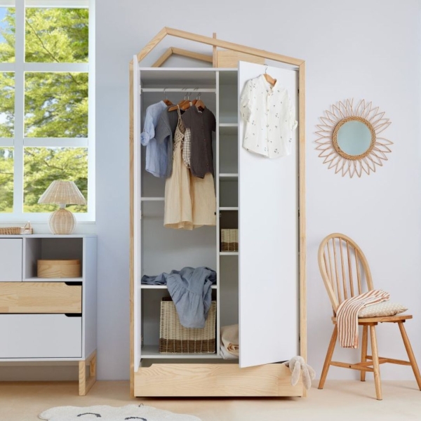 Schrank Tatam 2-türig weiß-natur