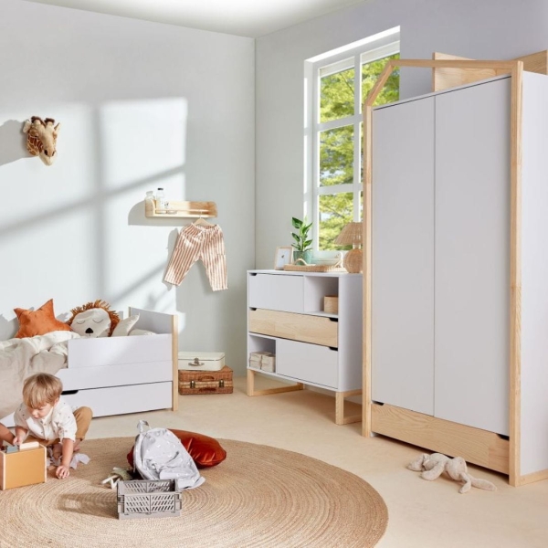 Schrank Tatam 2-türig weiß-natur