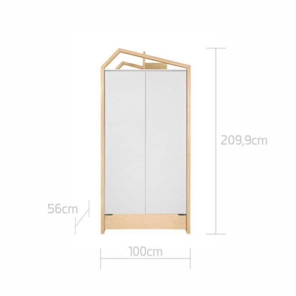 Schrank Tatam 2-türig weiß-natur