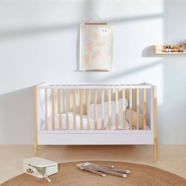 multifunktionales Babybett Tatam 70x140 weiß-natur