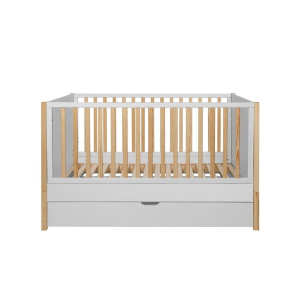 multifunktionales Babybett Tatam 70x140 weiß-natur