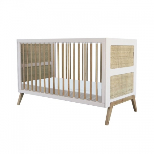 Theo Bebe Babybett Marelia Neige 70x140 wei-Rattan