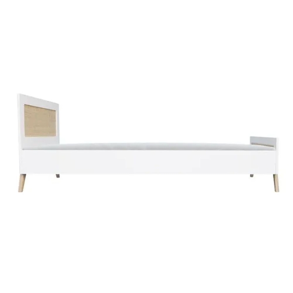 Theo Bebe Kinderbett Marelia Neige weiß-Rattan 90x200
