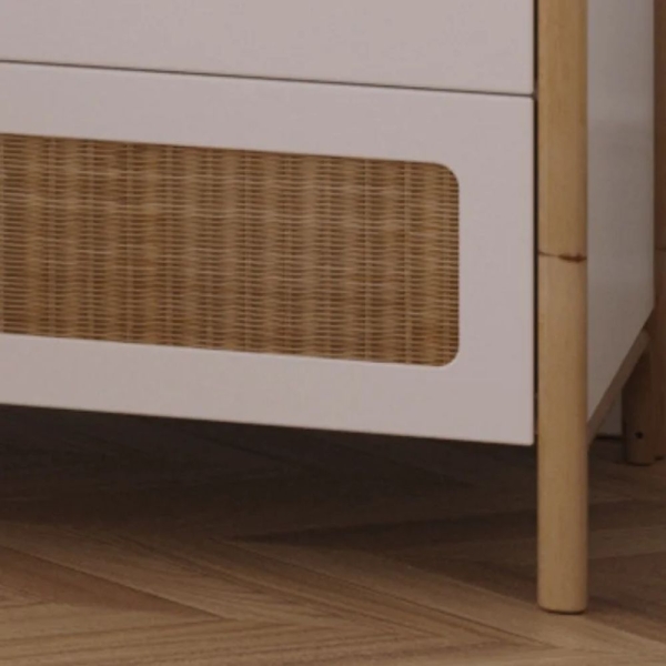 Theo Bebe Schrank Oceania Neige weiß-Rattan