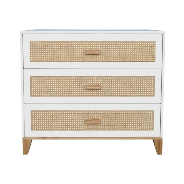 Theo Bebe Kommode Nami Neige weiß-Rattan