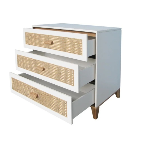 Theo Bebe Kommode Nami Neige weiß-Rattan