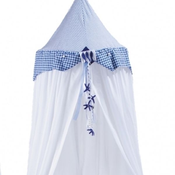 Betthimmel maritim weiß-blau