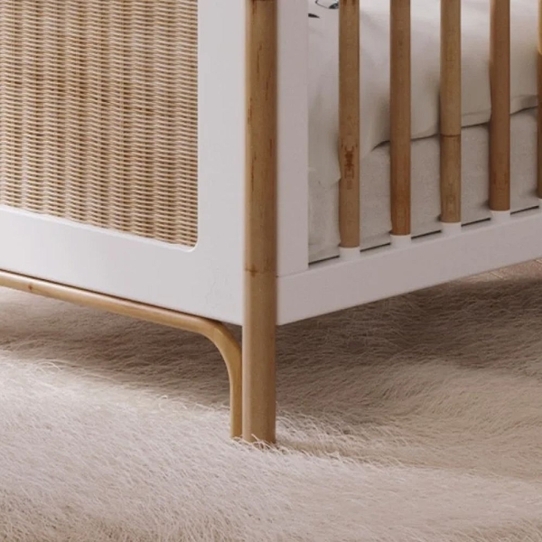 Theo Bebe Babybett Oceania Neige 70x140 weiß-Rattan