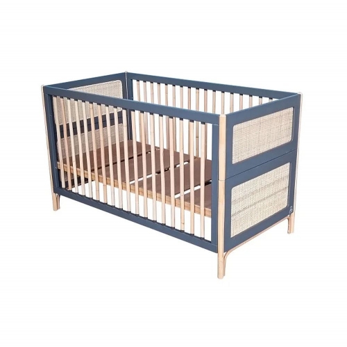 Theo Bebe Babybett Oceania Silex 70x140 grau-Rattan