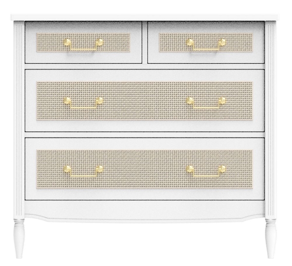 Theo Bebe Rattan Kommode Hermione Neige weiß