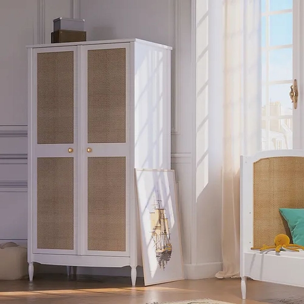 Theo Bebe Rattan Schrank Hermione Neige weiß