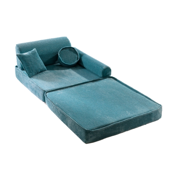 Meowbaby Aesthetic Premium Spielsofa Cord türkis