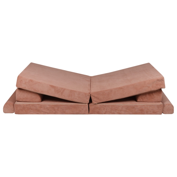 Meowbaby Premium Spielsofa Cord ziegelrot