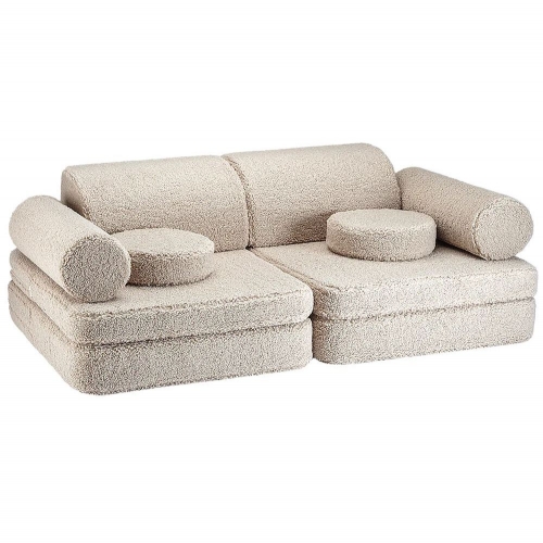 Wigiwama Kindersofa Teddy Biscuit beige