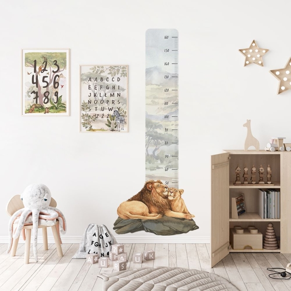 Messlatte Wandsticker Löwe