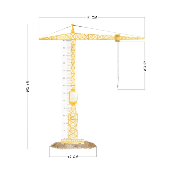Messlatte Wandsticker Kran